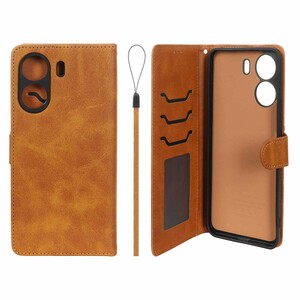 کیف موبایل مگنتی درجه یک داخل خز MNC Plus مدل Xiaomi Redmi 13C / Poco C65 - عسلی