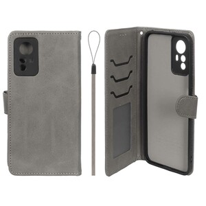 کیف موبایل مگنتی درجه یک داخل خز MNC Plus مدل Xiaomi Redmi Note 12S - خاکستری