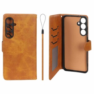 کیف موبایل مگنتی درجه یک داخل خز MNC Plus مدل Samsung Galaxy S24 FE - عسلی