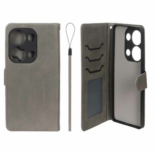 کیف موبایل مگنتی درجه یک داخل خز MNC Plus مدل Xiaomi Redmi Note 14S / Note 13 Pro 4G / Poco M6 Pro 4G - خاکستری