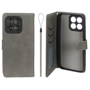 کیف موبایل مگنتی درجه یک داخل خز MNC Plus مدل Honor X6b - خاکستری