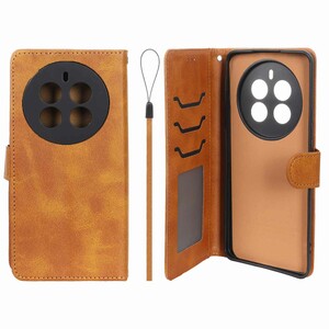 کیف موبایل مگنتی درجه یک داخل خز MNC Plus مدل Realme 12 Pro Plus - عسلی