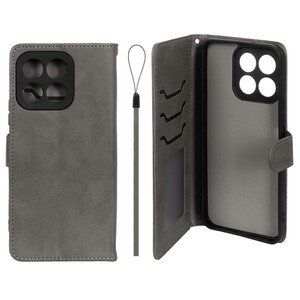 کیف موبایل مگنتی درجه یک داخل خز MNC Plus مدل Honor X6c - خاکستری