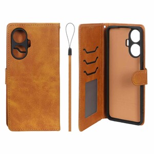 کیف موبایل مگنتی درجه یک داخل خز MNC Plus مدل Realme C55 - عسلی