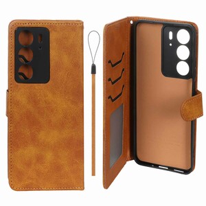 کیف موبایل مگنتی درجه یک داخل خز MNC Plus مدل Realme C75 - عسلی