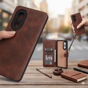 کیف موبایل مگنتی درجه یک داخل خز MNC Plus مدل Realme C75 - عسلی