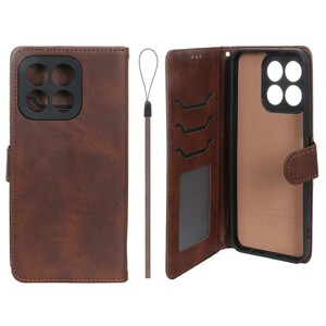 کیف موبایل مگنتی درجه یک داخل خز MNC Plus مدل Honor X6c - قهوه ای