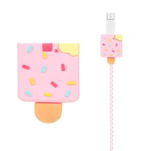 ست سیلیکونی عروسکی محافظ کابل و شارژر سامسونگ 25 وات 3 پین - طرح 86