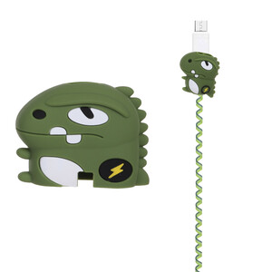 ست سیلیکونی عروسکی محافظ کابل و شارژر سامسونگ 25 وات 3 پین - طرح 26