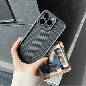 قاب Solid Case طرح کربن هاشور دار Apple iPhone 13 / iPhone 14 - خاکستری