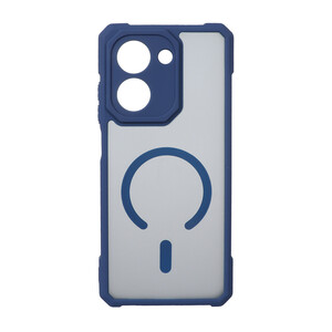 قاب مات طرح مگ سیف ایربگ دار محافظ لنز برجسته Xiaomi Redmi A5 / Poco C71 - سرمه ای