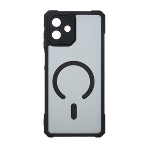 قاب مات طرح مگ سیف ایربگ دار محافظ لنز برجسته Samsung Galaxy A07 - مشکی