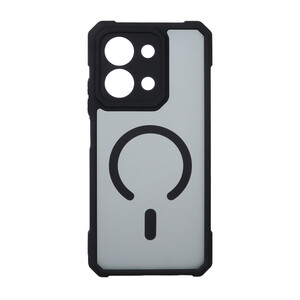 قاب مات طرح مگ سیف ایربگ دار محافظ لنز برجسته Xiaomi Redmi 15C / Poco C85 - مشکی