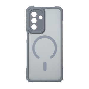 قاب مات طرح مگ سیف ایربگ دار محافظ لنز برجسته Samsung Galaxy A17 - خاکستری