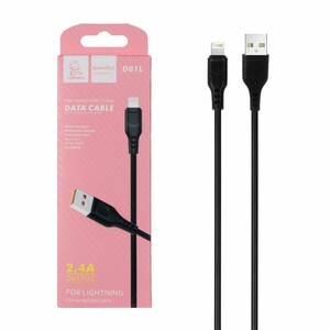 کابل شارژ فست آیفون DENMEN مدل D01L - مشکی