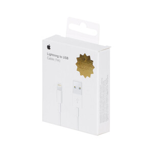 کابل شارژ آیفون 7 پک دار مدل MD818ZM/A A1480 - سفید - DST (گارانتی شش ماهه) - درجه دو