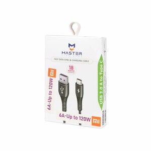 کابل شارژ توربو فست MASTER Type-C مدل ETM 003 120W - سفید