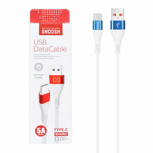 کابل شارژ 1.1 متری فست Shoosh Type-C مدل SH406C - سفید - SMO