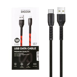 کابل شارژ 1.1 متری فست Shoosh Type-C مدل SH119C - مشکی - SMO