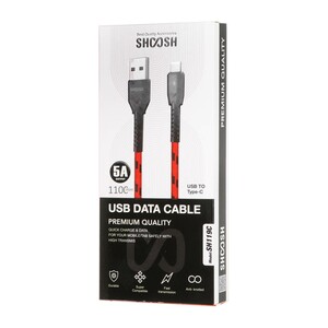 کابل شارژ 1.1 متری فست Shoosh Type-C مدل SH119C - مشکی - SMO