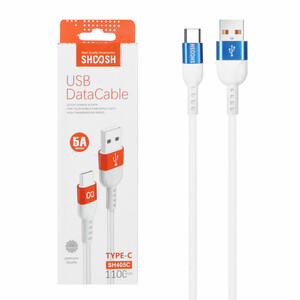 کابل شارژ 1.1 متری فست Shoosh Type-C مدل SH405C - سفید - SMO