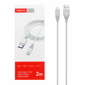 کابل شارژ 2 متری اندروید TRANYOO مدل S2-V - سفید