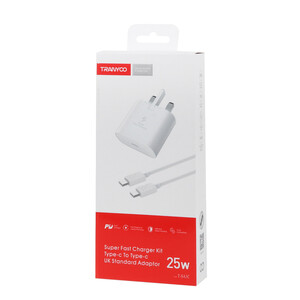 شارژر دیواری 25W فست و PD تک پورت Tranyoo مدل T-SA3C به همراه کابل شارژ Type-C - سفید