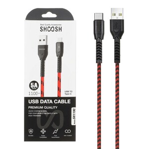 کابل شارژ 1.1 متری فست Shoosh Type-C مدل SH119C - قرمز - SMO