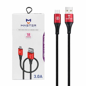 کابل شارژ کنفی سوپر فست اندروید MASTER مدل ETM 005 - مشکی قرمز