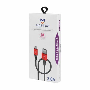 کابل شارژ کنفی سوپر فست اندروید MASTER مدل ETM 005 - مشکی قرمز