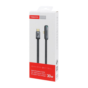 کابل شارژ 1.2 متری فست Tranyoo Type-C to Lightning مدل CL-3 - مشکی خاکستری