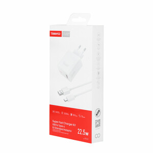 شارژر دیواری فست تک پورت Tranyoo مدل EU4-C 22.5W همراه با کابل Type-C - سفید