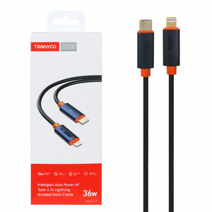 کابل شارژ 1.2 متری فست Tranyoo Type-C To Lightning مدل CL-5 - مشکی