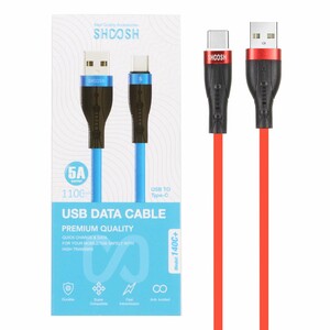 کابل شارژ 1.1 متری فست Shoosh Type-C مدل +SH140C - قرمز - SMO