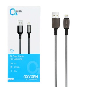 کابل شارژ فست آیفون Oxygen مدل LX-18 - خاکستری