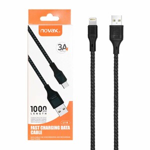 کابل شارژ فست آیفون Novax مدل L118 - مشکی