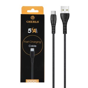 کابل شارژ فست CHERLO Type-C مدل CH-TC10 - مشکی - SMO