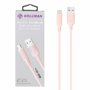 کابل شارژ فست Koluman Type-C مدل KD-05 - صورتی (گارانتی یکساله PMC)