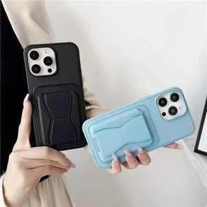 قاب چرمی Magsafe جاکارتی استندشو مگنتی Xiaomi Redmi 14C / Redmi A4 / Poco C75 - سرمه ای (پک دار) - MPS