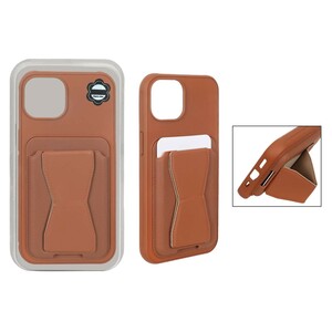 قاب چرمی Magsafe جاکارتی استندشو مگنتی Apple iPhone 13 / iPhone 14 - قهوه ای (پک دار) - MPS