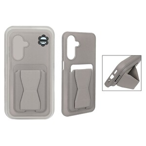 قاب چرمی Magsafe جاکارتی استندشو مگنتی Samsung Galaxy A17 / A26 - خاکی (پک دار) - MPS