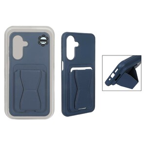 قاب چرمی Magsafe جاکارتی استندشو مگنتی Samsung Galaxy A17 / A26 - سرمه ای (پک دار) - MPS