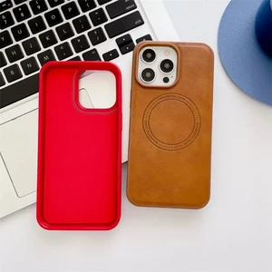 قاب Crystal طرح چرم MagSafe محافظ لنزدار Xiaomi Redmi Note 13 Pro 5G / Poco X6 5G - مشکی