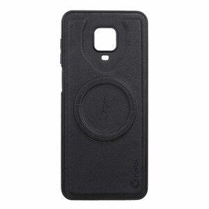 قاب Crystal طرح چرم MagSafe مدل Xiaomi Redmi Note 9S / Redmi Note 9 Pro / Redmi Note 9 Pro Max - مشکی