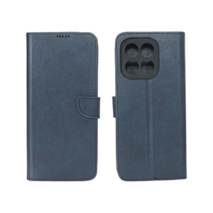 کیف چرمی موبایل مگنتی محافظ لنزدار Honor X6c - سرمه ای