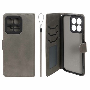 کیف موبایل مگنتی درجه یک داخل خز MNC Plus مدل Honor X8c - خاکستری