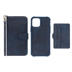 کیف موبایل مگنتی JDK با ست بند و جاکارتی Apple iPhone 12 / iPhone 12 Pro - سرمه ای تیره (پک دار)