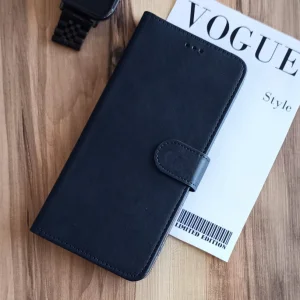 کیف چرمی موبایل مگنتی محافظ لنز دار مناسب Xiaomi X7 Pro - سرمه ای