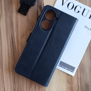 کیف چرمی موبایل مگنتی محافظ لنز دار مناسب Xiaomi X7 Pro - سرمه ای