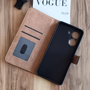 کیف چرمی موبایل مگنتی محافظ لنز دار مناسب Xiaomi X7 Pro - سرمه ای